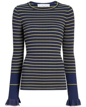 Proenza Schouler Gestreifter Yasmine Pullover - Blau