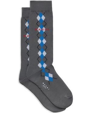 Marni Socken Mit Intarsien-Logo - Blau