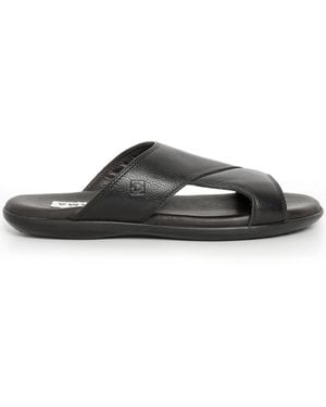 Amir Slama Faux-Leather Slides - Black