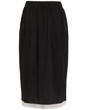 Maria McManus Lace-Trim Midi Skirt - Black