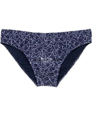Moschino Badehose Mit Fisch-Print - Blau