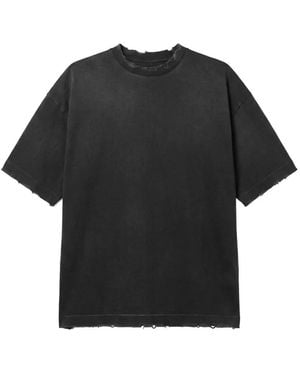 Paura Costa Distressed-Effect Logo-Print T-Shirt - Black