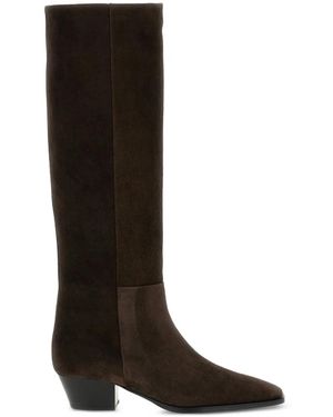 Aeyde 45Mm Medea Suede Leather Knee-High Boots - Black