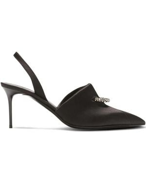 Balmain Satijnen Pumps Met Piercing Detail - Zwart