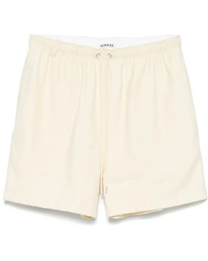 AURALEE Wool-Blend Shorts - Natural