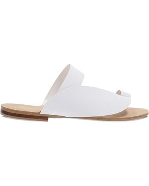 RK Toe-Strap Flat Sandals - White