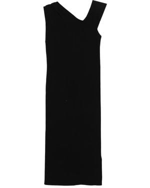 Luisa Cerano Asymmetric-Neck Ribbed Dress - Black