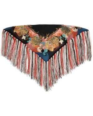 Etro Paisley-Print Fringed Scarf - White