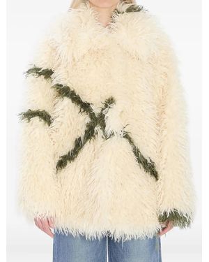 Jakke Cocoon Fur-Effect Coat - Natural