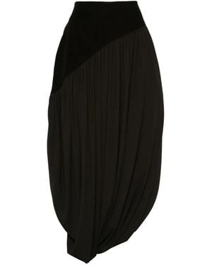 Ferragamo Satin Midi Skirt - Black