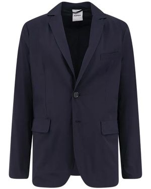 Aspesi Flap-Pocket Two-Button Blazer - Blue