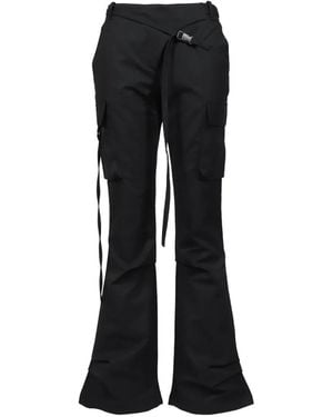 BOHEMSEO Strap-Detail Buckled Cargo Trousers - Black