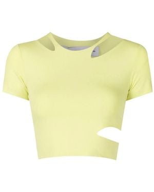 Gloria Coelho T-Shirt Crop Con Dettaglio Cut-Out - Giallo