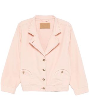 Blazé Milano Abrigo Con Botones Y Costuras - Rosa