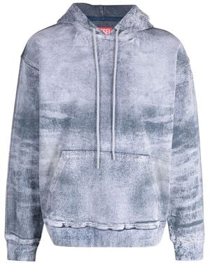 DIESEL Tie-Dye Cotton Hoodie - Blue
