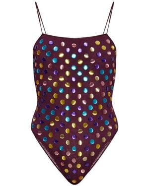 Oséree Bubble Maillot Swimsuit - Red
