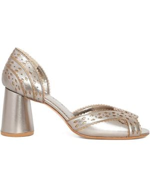 Sarah Chofakian 65Mm Secret Garden Cut-Out Sandals - Metallic