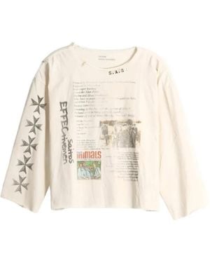 SAITOS Graphic-Print Long-Sleeve T-Shirt - Natural