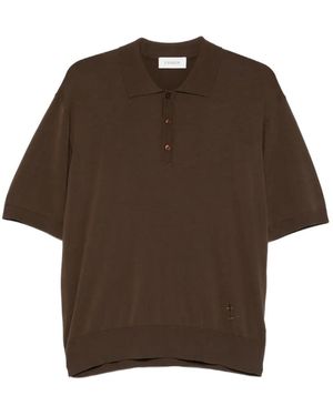 Laneus Distressed Polo Shirt - Brown