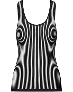 Maison Close Striped Tank Top - Black