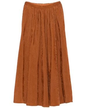 forte_forte Pleated Corduroy Midi Skirt - Brown