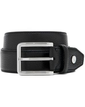 Brioni Pebble-Leather Belt - Black