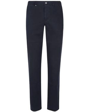Etro Pantalones Rectos De Algodón Con Bolsillos - Azul