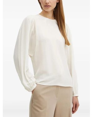 BOSS Bluse Mit Puffärmeln - Weiß