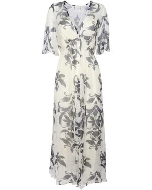 Forte Forte Kleid Mit Blumen-Print - Grau