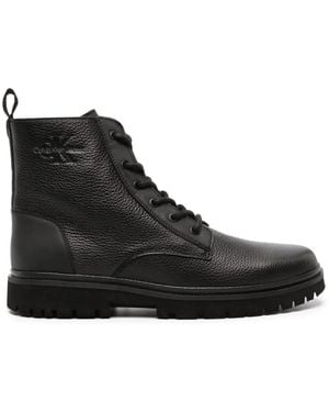 Calvin Klein 40Mm Leather Boots - Black