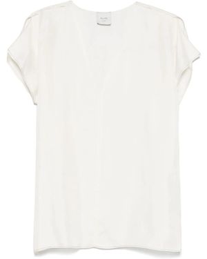 Alysi T-Shirt aus Seide - Weiß