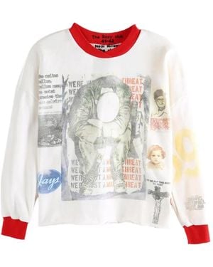 SAITOS Graphic-Print Raw-Cut Sweatshirt - Red