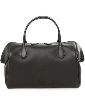 The Row Faye Leather Tote Bag - Black