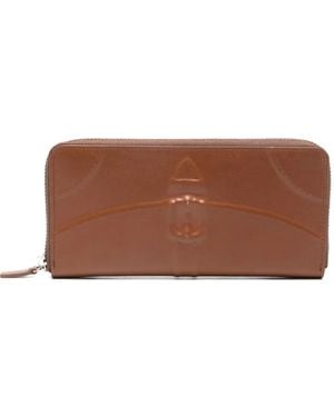 Maison Mihara Yasuhiro Cartera Invisible larga con diseño en relieve - Marrón