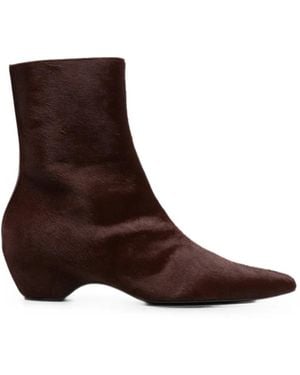 KHAITE Sybil Wedge-Heel Ankle Boots - Brown