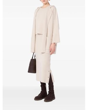 Max Mara Wool And Cashmere Hooded Cardigan - White