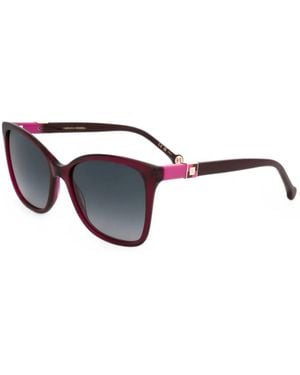 Carolina Herrera Lunettes De Soleil Carrées À Plaque Logo - Purple