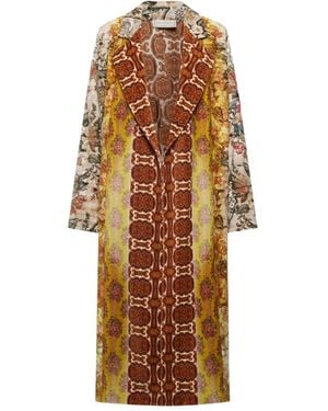 Pierre Louis Mascia Floral-Patterned Lapel Coat - Red