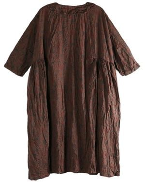 Daniela Gregis Printed Midi Dress - Brown