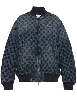 Off-White c/o Virgil Abloh Monogram-Pattern Bomber Jacket - Blue