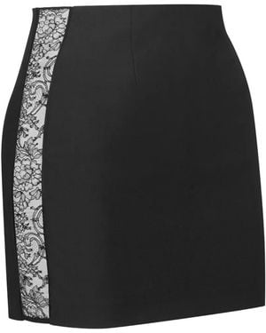 Maison Close Logo-Patch Lace-Detailing Skirt - Black
