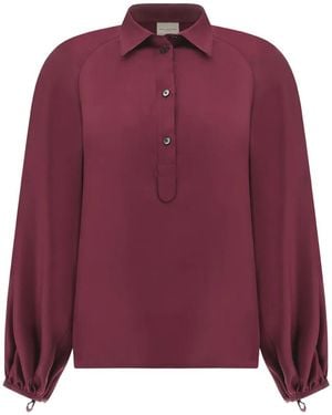 Paul & Shark Raglan-Sleeve Silk Blouse - Purple