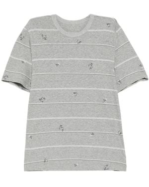 JNBY Embroidered Stripes T-Shirt - Grey