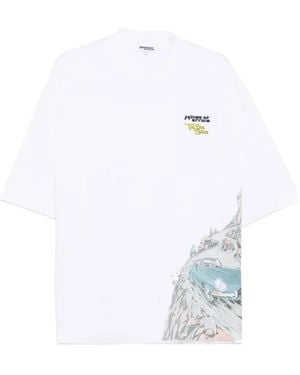 House of Errors Graphic-Print High-Neck T-Shirt - White