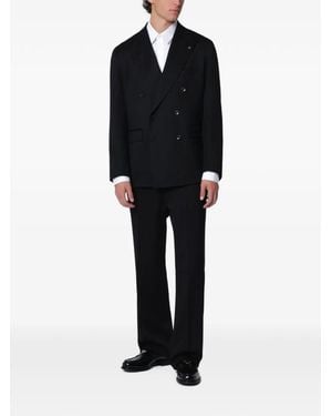 Tagliatore New York Double-Breasted Suit - Black