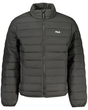 Fila Quilted Logo-Print Jacket - Gray