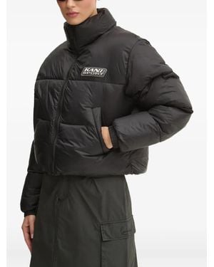 Karlkani Logo-Patch Puffer Jacket - Black