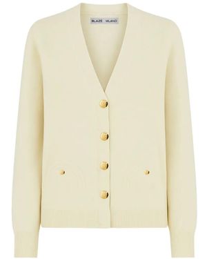 Blazé Milano Buttoned Cardigan - White