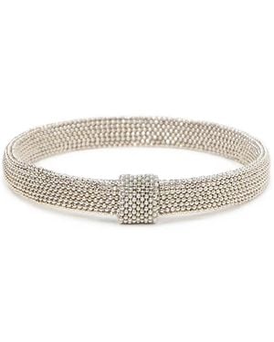Peserico Pulsera De Malla Con Cuentas - Blanco
