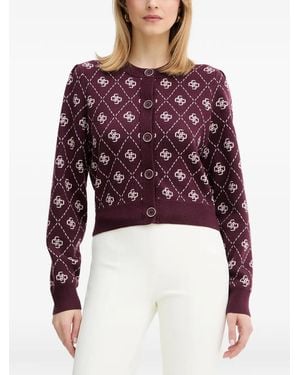 Guess Cardigan À Motif Monogrammé - Rouge